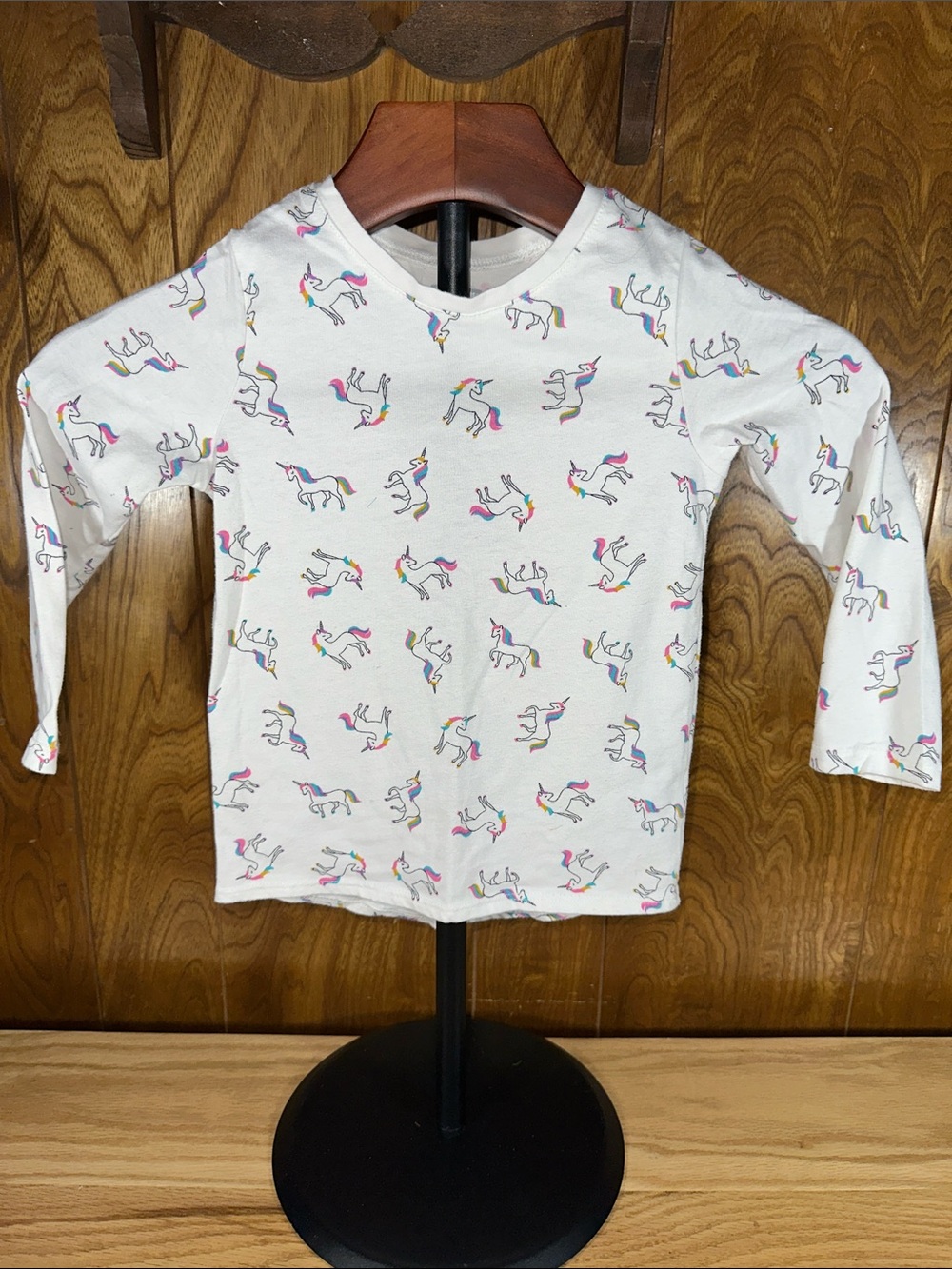 🎉Garanimals White Long-Sleeve Unicorn Print Tee. D420
